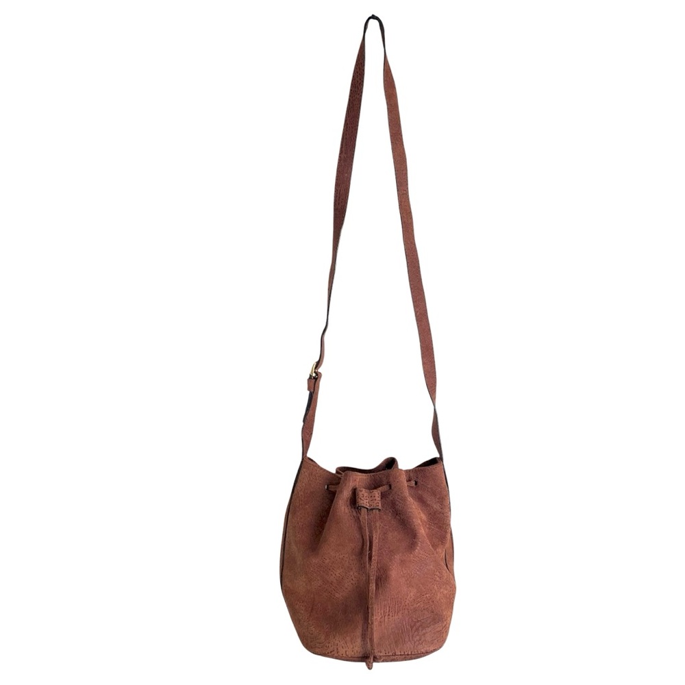DESMO for Holt Renfrew Vintage Brown Suede Leather Satchel Shoulder Bag
